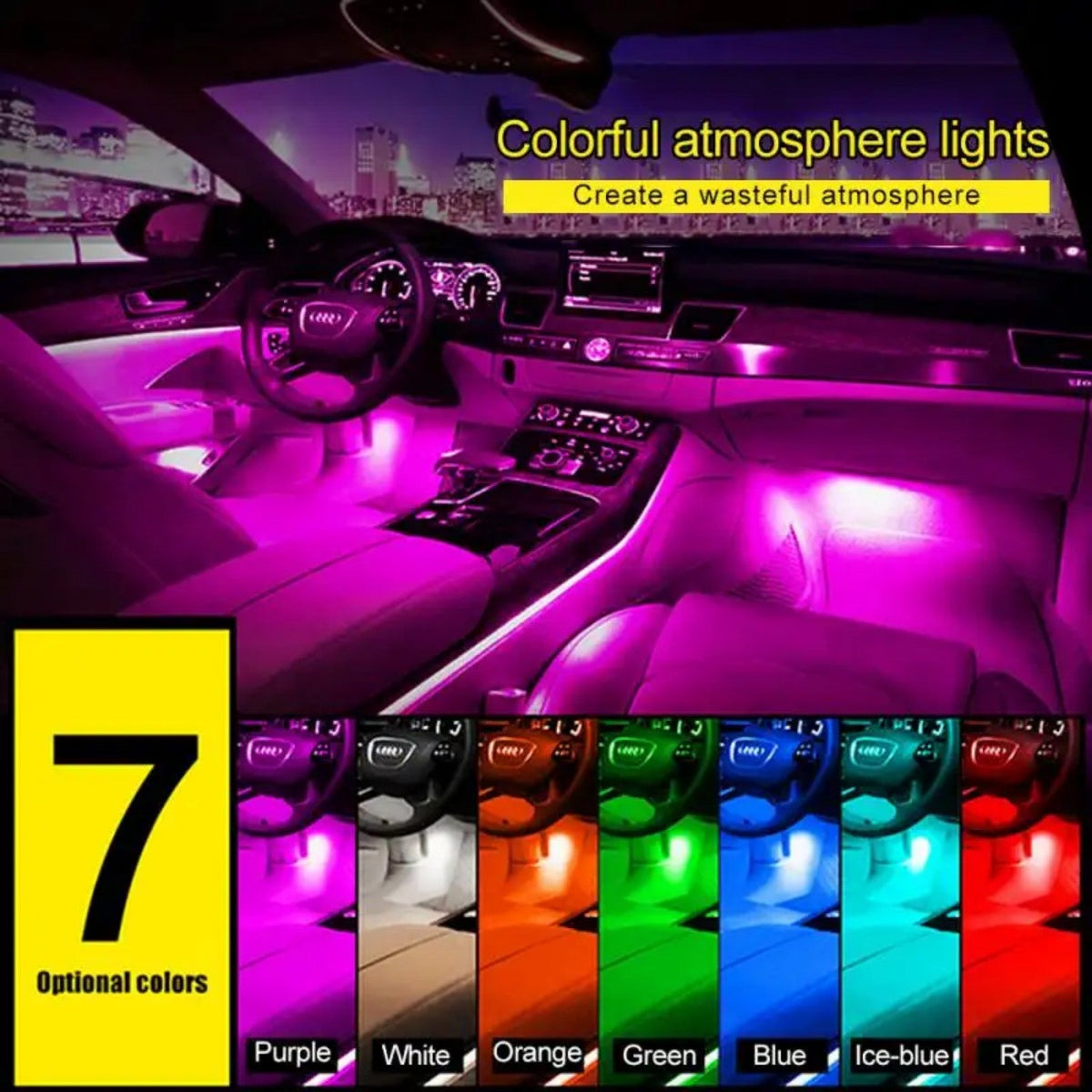 Éclairage LED Intérieur Voiture – Personnalisez Votre Conduite avec des Couleurs Vibrantes