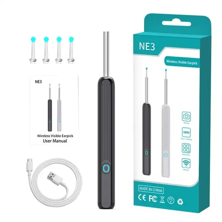 Caméra Auriculaire HD Connectée pour un Nettoyage Précis des Oreilles